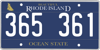RI license plate 365361