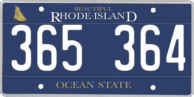 RI license plate 365364