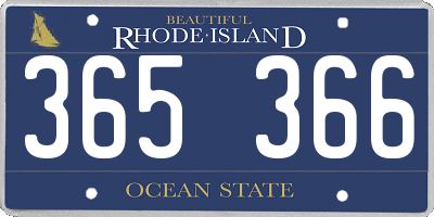 RI license plate 365366