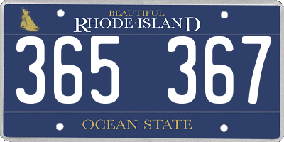 RI license plate 365367