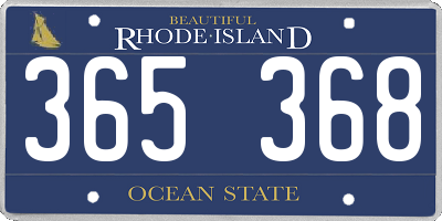 RI license plate 365368