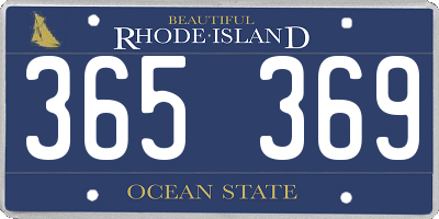 RI license plate 365369