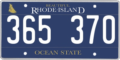 RI license plate 365370