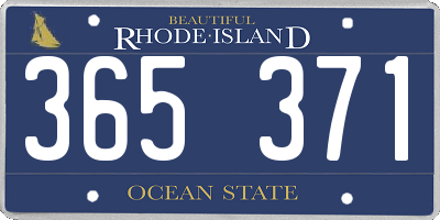 RI license plate 365371