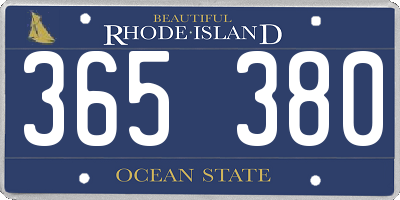 RI license plate 365380
