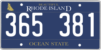 RI license plate 365381