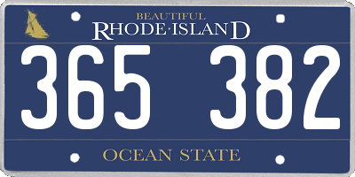 RI license plate 365382