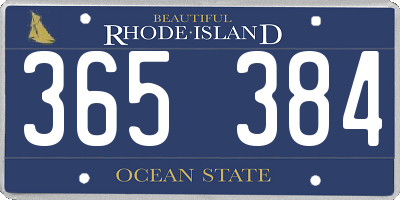 RI license plate 365384