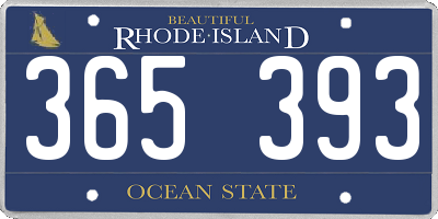 RI license plate 365393