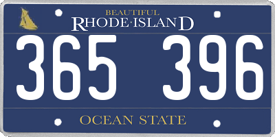 RI license plate 365396