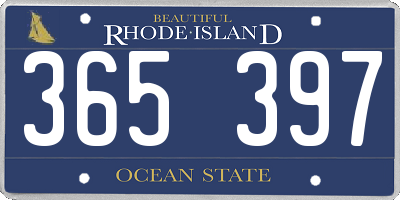 RI license plate 365397
