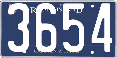 RI license plate 3654