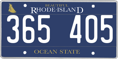 RI license plate 365405