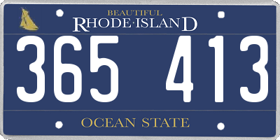 RI license plate 365413