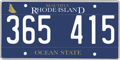 RI license plate 365415
