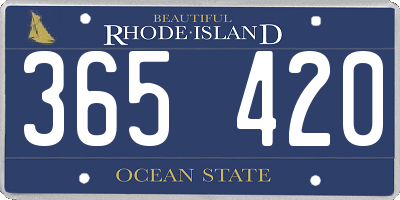 RI license plate 365420