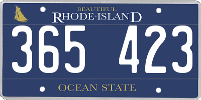 RI license plate 365423