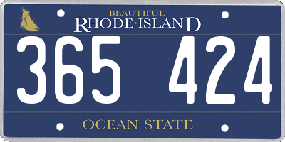RI license plate 365424