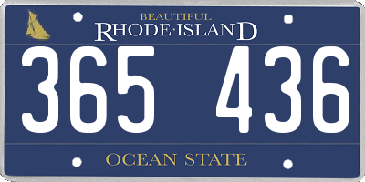RI license plate 365436