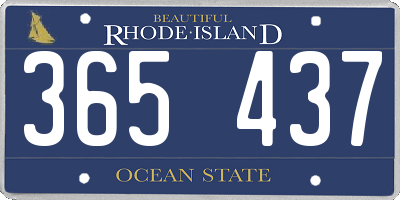 RI license plate 365437