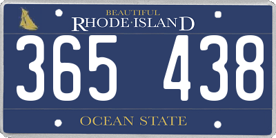 RI license plate 365438