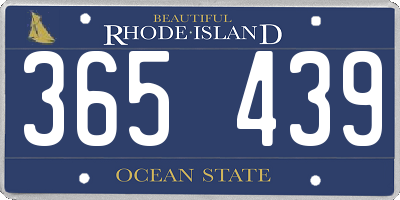 RI license plate 365439
