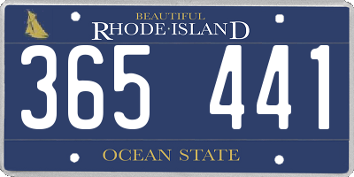 RI license plate 365441