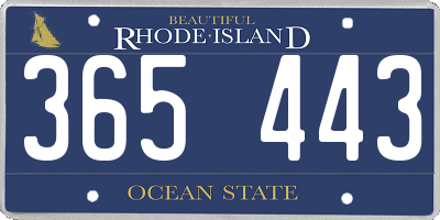 RI license plate 365443