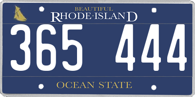 RI license plate 365444