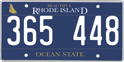 RI license plate 365448