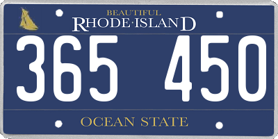 RI license plate 365450