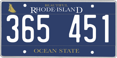 RI license plate 365451