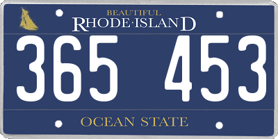 RI license plate 365453