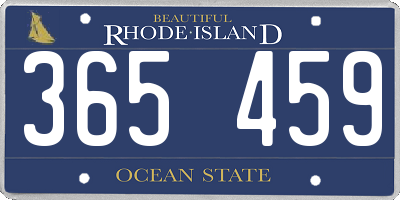 RI license plate 365459