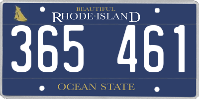 RI license plate 365461