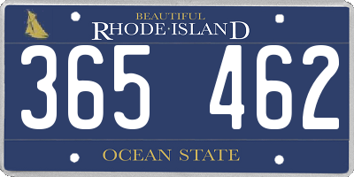 RI license plate 365462