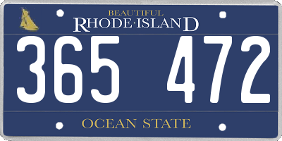 RI license plate 365472