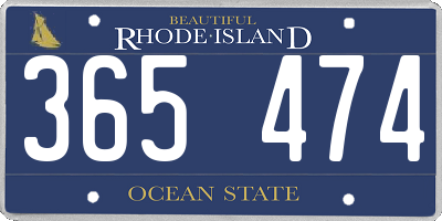 RI license plate 365474