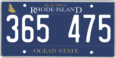 RI license plate 365475