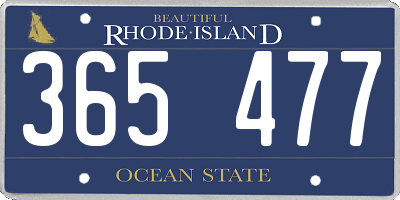 RI license plate 365477