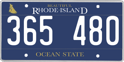 RI license plate 365480