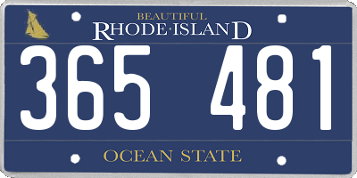 RI license plate 365481