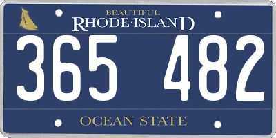 RI license plate 365482