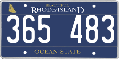 RI license plate 365483