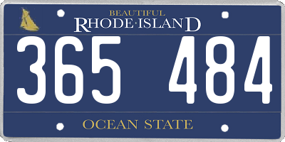 RI license plate 365484