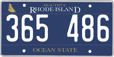RI license plate 365486