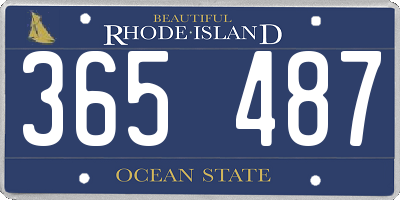 RI license plate 365487