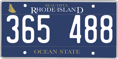 RI license plate 365488