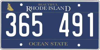 RI license plate 365491