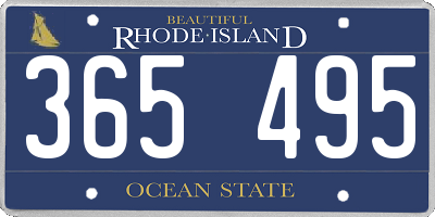 RI license plate 365495